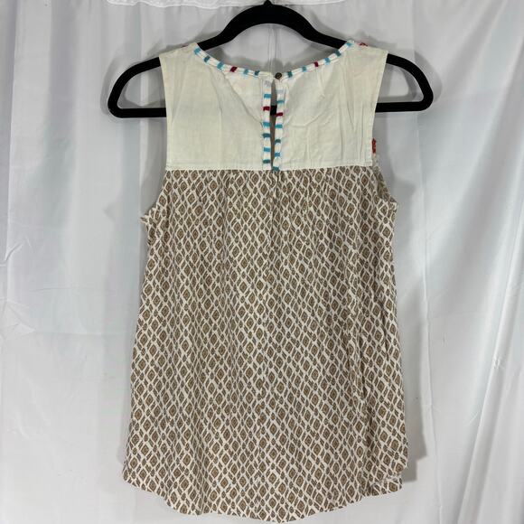Anthropologie Meadow Rue sleeveless 100% cotton embroidered Top size XS - Picture 4 of 6